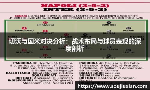 切沃与国米对决分析：战术布局与球员表现的深度剖析